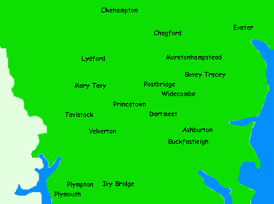 Dartmoor devon map